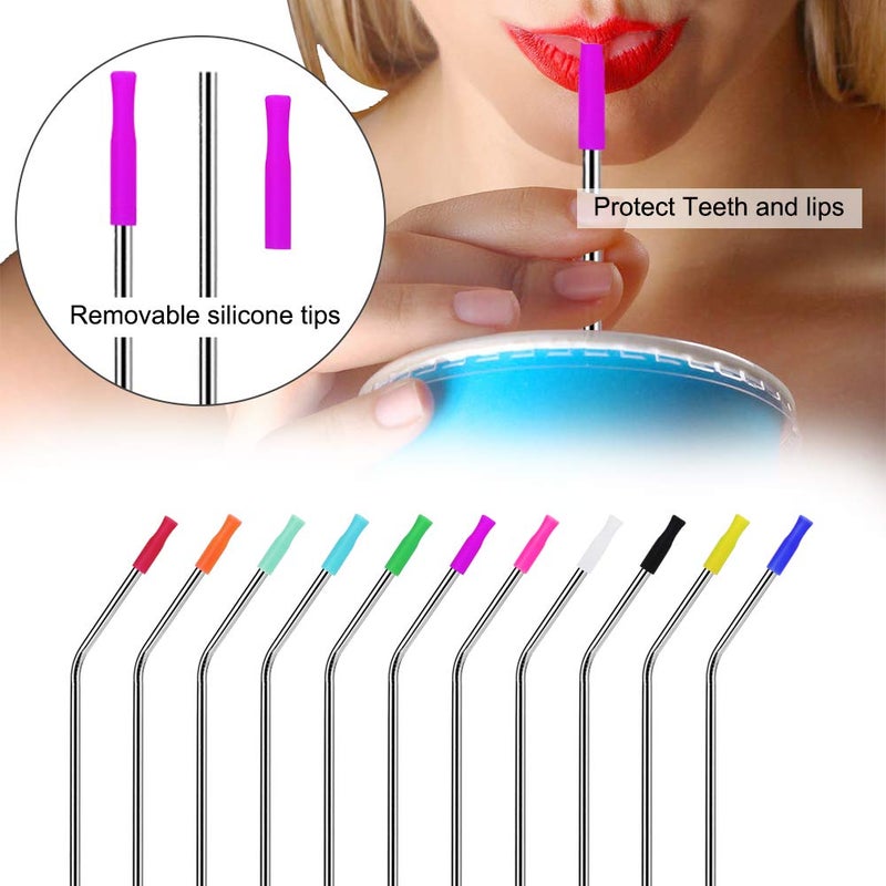 accmor 44Pcs Reusable Straw Tips, Silicone Straws Tip, Multi-color Food Grade Straw Tips Covers Only Fit for 1/4 Inch Wide(6MM Out diameter) Stainless Steel Straws by Accmor - Image 5